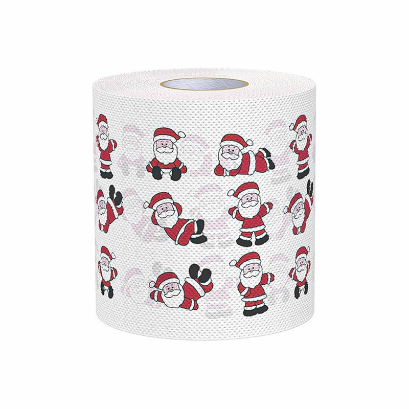Colorful Christmas toilet paper rolls, in stock, Christmas patterned tissues, printed small rolls of toilet paper.